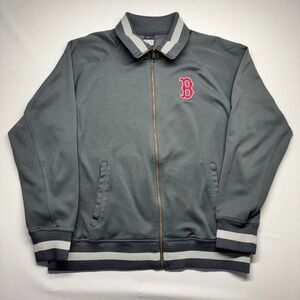 Nike Boston Red Sox MLB Track Jacket Full Zip Gray Red Mens XL